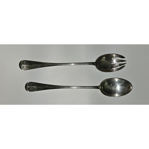 Vintage Sheffield England Silverplate 13" Serving Spoon & Fork Set - Picture 1 of 3